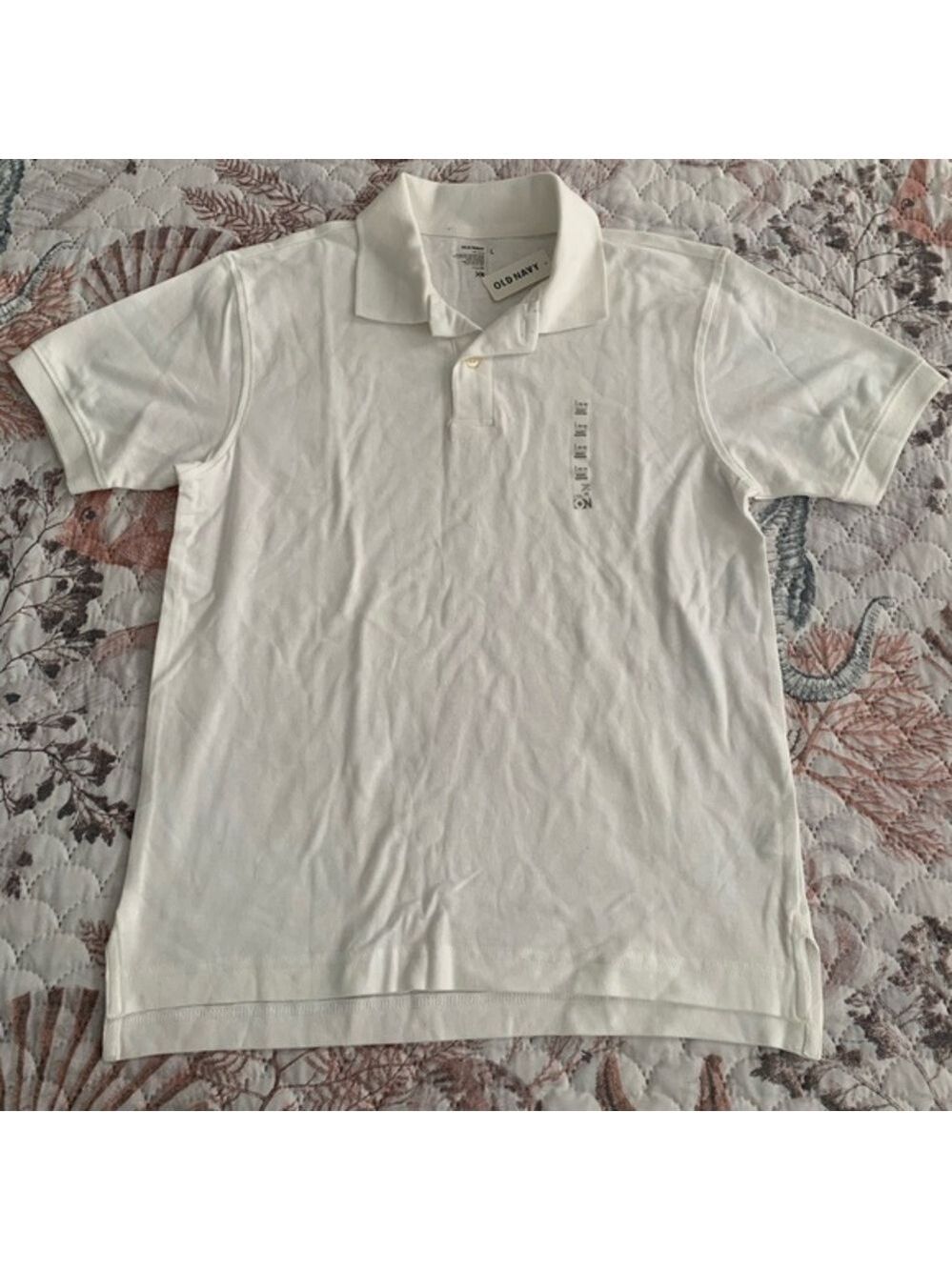 New Boys White Old Navy Polo Large 10-12